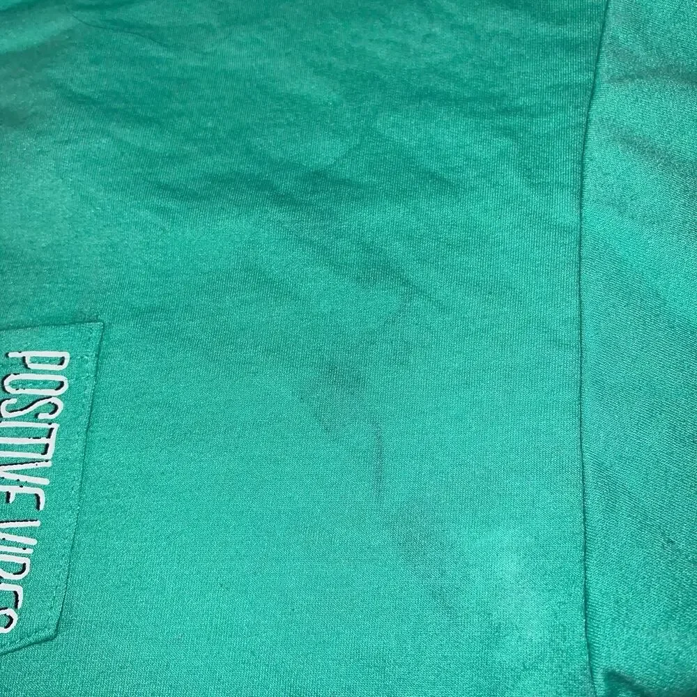 Rue 21 Womens Positive Vibes Sporty Sweatshirt Pullover Long Sleeve Gray Teal La